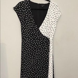 Ann Taylor size 6 Black & White Polka dot dress.